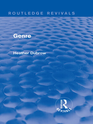 cover image of Genre (Routledge Revivals)